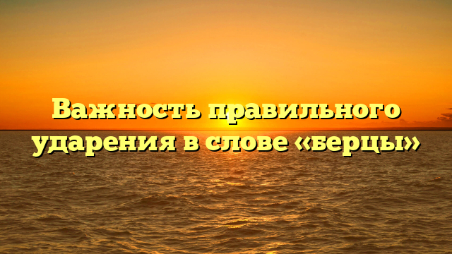 Важность правильного ударения в слове «берцы»