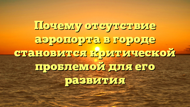 Почему отсутствие аэропорта в городе становится критической проблемой для его развития